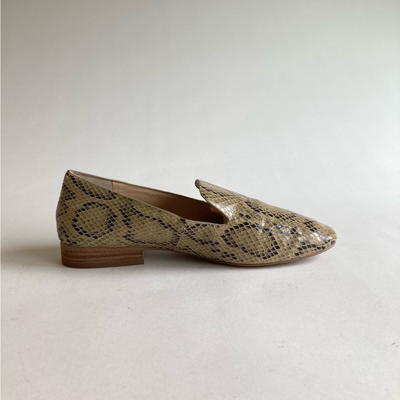 Sole Society Cream Brown Snake Print Leather Loafers size 8 - Picture 5 of 15